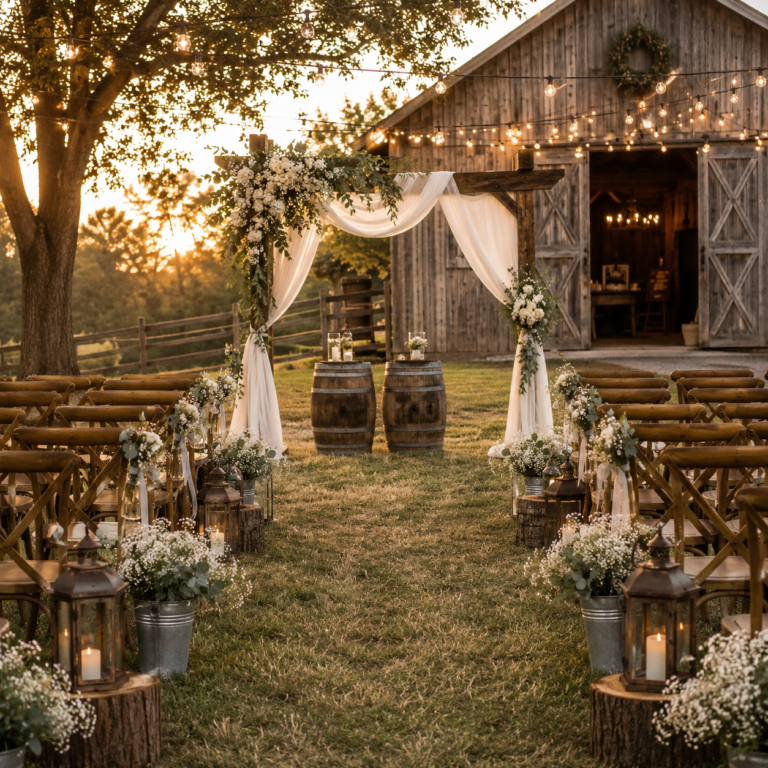 rustic wedding set up